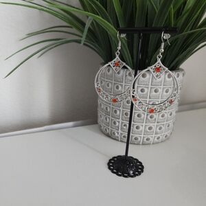 Paparazzi Silver and Orange Earrings